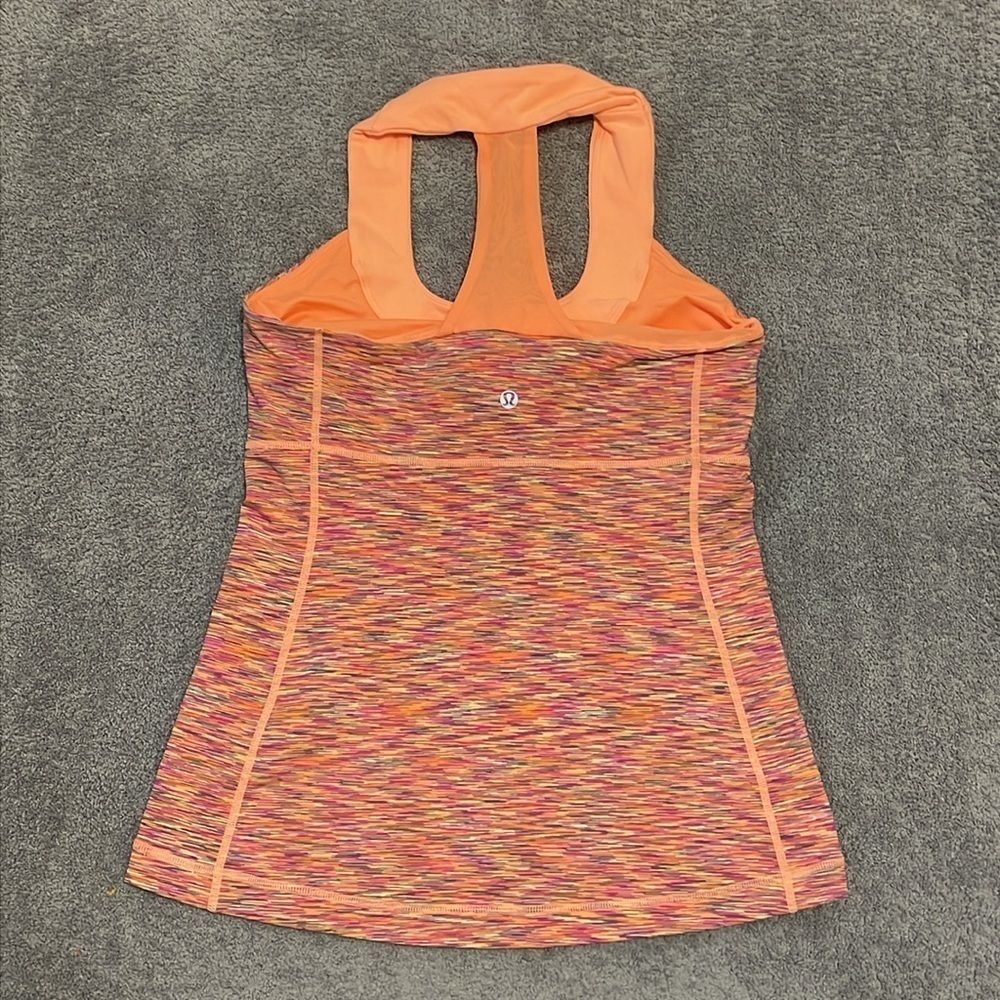 EC Lululemon Scoop Tank - Orange / Pink - Size 8 - Picture 2 of 3